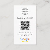 Google-Bewertungen | Business Review Link QR Code Visitenkarte (Vorderseite)