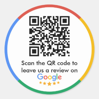 Google-Bewertungen | Business Review Link QR Runder Aufkleber