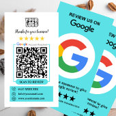 Google-Bewertungen | Business Review Türkis QR Cod Visitenkarte