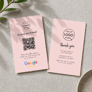 Google-Bewertungen Business Review Us Blush Pink Visitenkarte