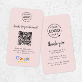 Google-Bewertungen | Business Review Us Blush Pink Visitenkarte