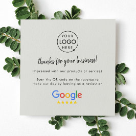 Google-Bewertungen | Business Review Us Gray QR Co Quadratische Visitenkarte