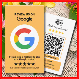 Google-Bewertungen | Business Review Us Peach QR C Visitenkarte