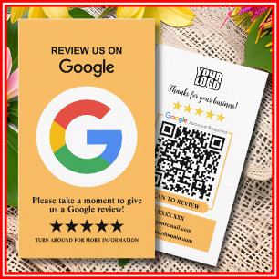 Google-Bewertungen   Business Review Us Peach QR C Visitenkarte