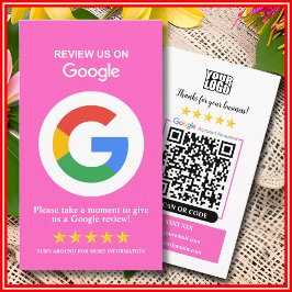 Google-Bewertungen | Business Review Us Pink QR Co Visitenkarte