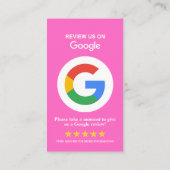 Google-Bewertungen | Business Review Us Pink QR Co Visitenkarte (Rückseite)