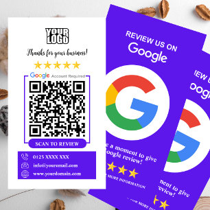 Google Bewertungen Business Review Us Violetter Visitenkarte