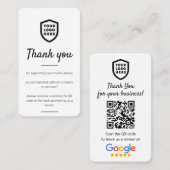 Google-Bewertungen | Business Review US White QR C Visitenkarte (Vorne/Hinten)