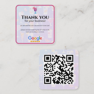 Google-Bewertungen Cocktail Business Review Quadratische Visitenkarte