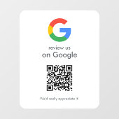 Google Bewertungen Fensteraufkleber | QR-Code Viny (Blatt)