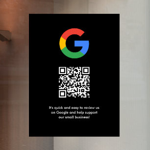 Google Bewertungen Fensteraufkleber   QR-Code Viny