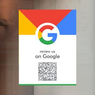 Google Bewertungen Fensteraufkleber   QR-Code Viny