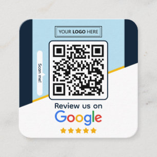 Google Bewertungen Geschäftsbewertungslink QR-Co Quadratische Visitenkarte