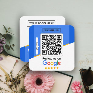 Google Bewertungen Geschäftsbewertungslink QR-Co Quadratische Visitenkarte