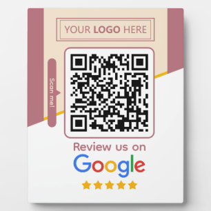 Google Bewertungen Geschäftssignatur QR-Code-Link Fotoplatte