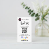 Google Bewertungen mit Danke und QR-Code Geschäfts Visitenkarte (Stehend Vorderseite)