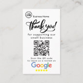 Google-Bewertungen mit Dankeschön und QR-Code Visitenkarte (Rückseite)
