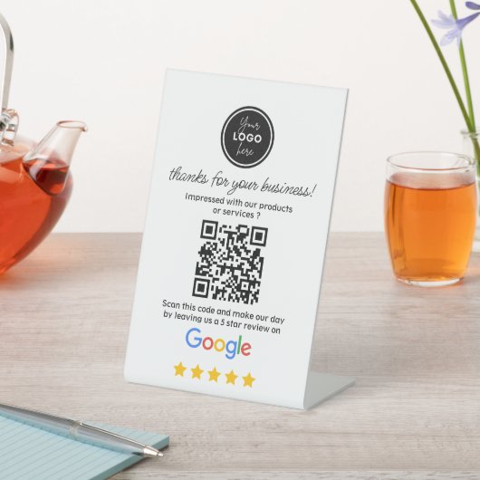 Google-Bewertungen mit Link QR-Code Sockelschild (In SItu)