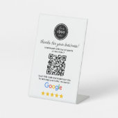 Google-Bewertungen mit Link QR-Code Sockelschild (Vorderseite)