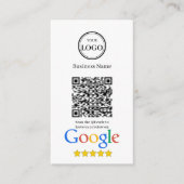 Google Bewertungen mit QR-Code und Firmenlogo Begleitkarte (Vorderseite)