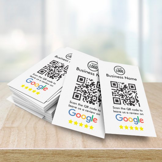 Google-Bewertungen mit QR-Code und Geschäftslogo Begleitkarte