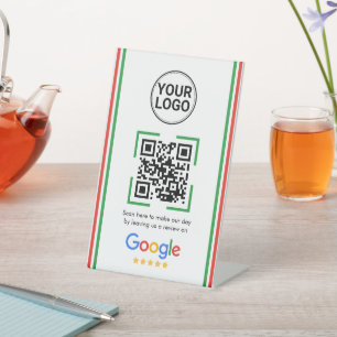 Google Bewertungen QR-Code Benutzerdefiniertes Log Sockelschild