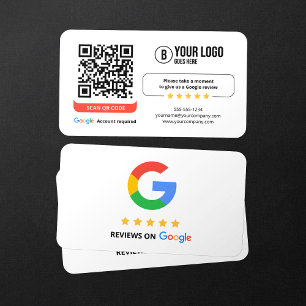 Google Bewertungen QR-Code Bewerte Mein Geschäft 5 Visitenkarte