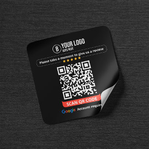 Google Bewertungen QR-Code Bewerte Mein Unternehme Quadratischer Aufkleber