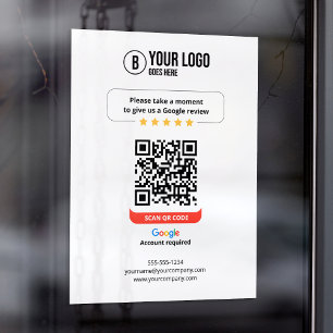 Google Bewertungen QR-Code Bewerten Sie mein Unter Fensteraufkleber