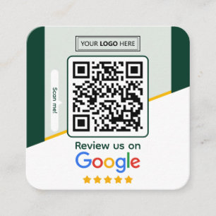 Google Bewertungen QR-Code für Unternehmensbewer Quadratische Visitenkarte