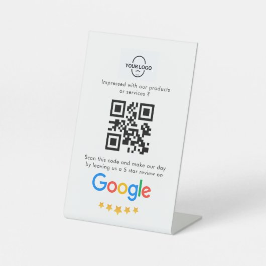 Google-Bewertungen | QR-Code Sockelschild (Vorderseite)