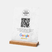 Google Bewertungen QR-Code Tischschild Acrylschild (Winkel)
