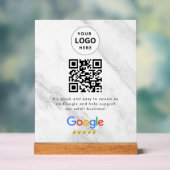 Google Bewertungen QR-Code-Tischschild Acrylschild (Neutral)
