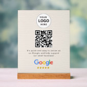 Google Bewertungen QR-Code-Tischschild Acrylschild (Neutral)