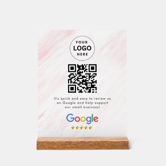 Google Bewertungen QR-Code-Tischschild Acrylschild (Vorderseite)