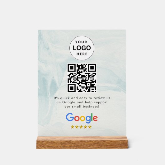 Google Bewertungen QR-Code-Tischschild Acrylschild (Vorderseite)