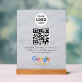 Google Bewertungen QR-Code-Tischschild Acrylschild (Neutral)