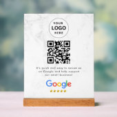 Google Bewertungen QR-Code-Tischschild Acrylschild (Neutral)