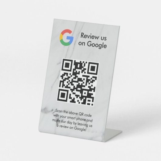 Google Bewertungen QR-Code-Tischschild Sockelschild (Vorderseite)