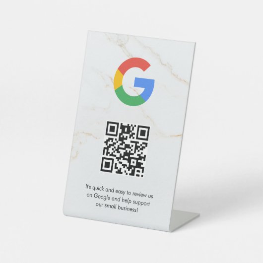 Google Bewertungen QR-Code-Tischschild Sockelschild (Vorderseite)