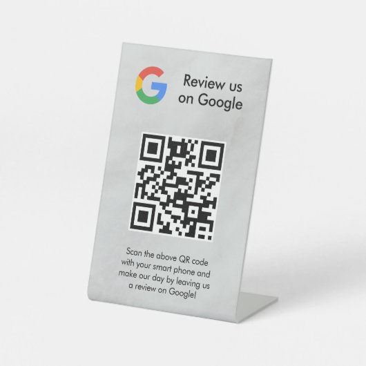 Google Bewertungen QR-Code-Tischschild Sockelschild (Vorderseite)