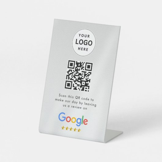 Google Bewertungen QR-Code-Tischschild Sockelschild (Vorderseite)