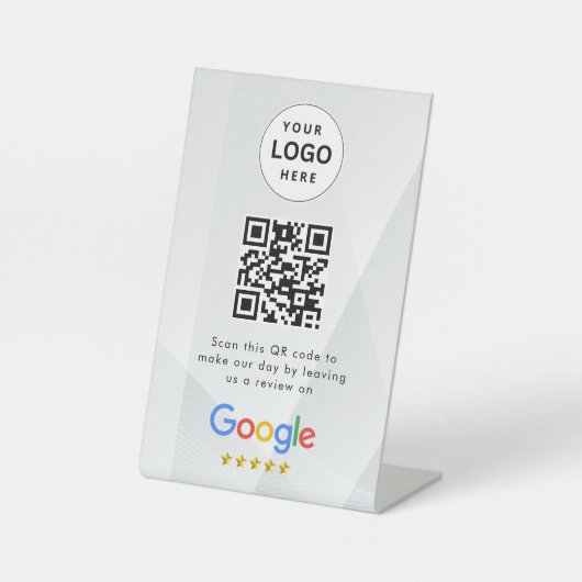 Google Bewertungen QR-Code-Tischschild Sockelschild (Vorderseite)