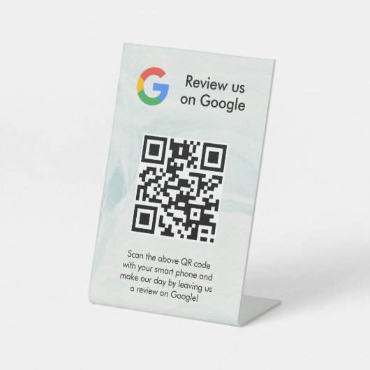 Google Bewertungen QR-Code-Tischschild Sockelschild (Vorderseite)
