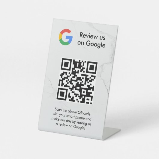 Google Bewertungen QR-Code-Tischschild Sockelschild (Vorderseite)