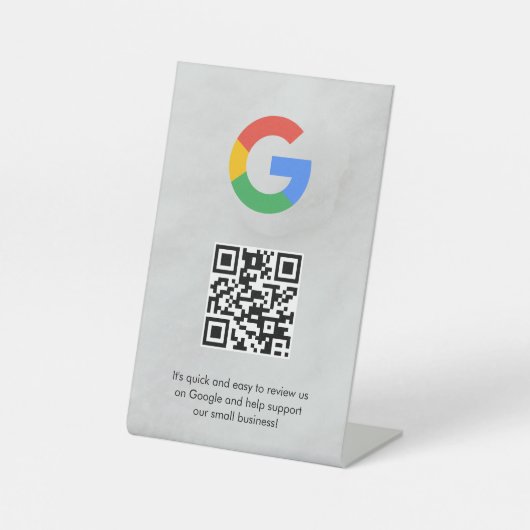 Google Bewertungen QR-Code-Tischschild Sockelschild (Vorderseite)