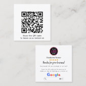 Google-Bewertungen | QR für Unternehmen Quadratische Visitenkarte (Vorne/Hinten)