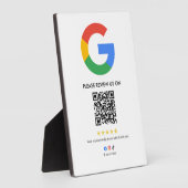Google Bewertungen Staffelei Schild | QR-Code Anze Fotoplatte (Seite)