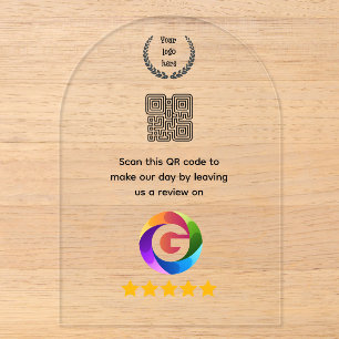 Google Bewertungen Tischschild QR-Code-Podest Acryleinladungen