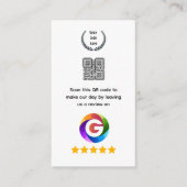 Google Bewertungen Tischschild | QR-Code Sockel Begleitkarte (Vorderseite)